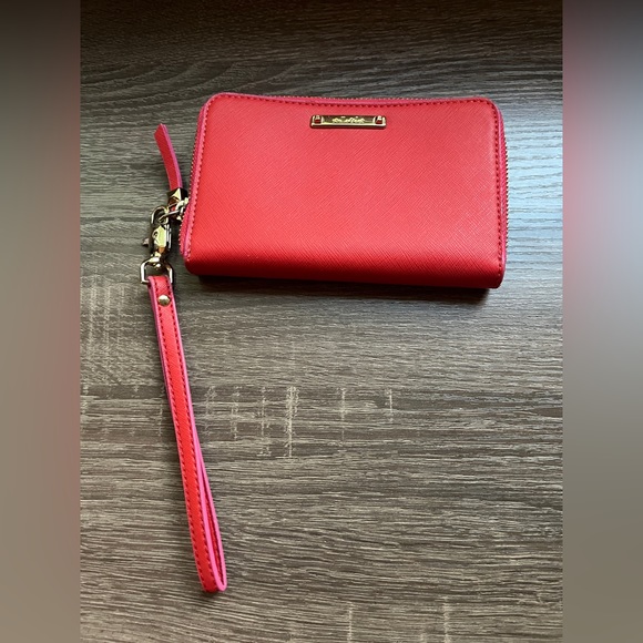 Stella & Dot Handbags - Stella & Dot Coral Red Wristlet Clutch Wallet